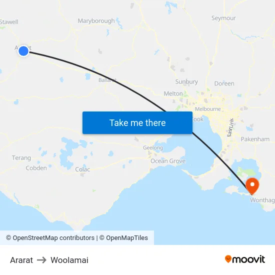 Ararat to Woolamai map