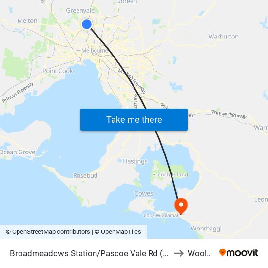 Broadmeadows Station/Pascoe Vale Rd (Broadmeadows) to Woolamai map