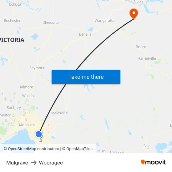 Mulgrave to Wooragee map