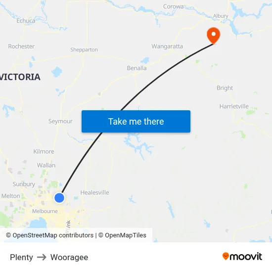 Plenty to Wooragee map