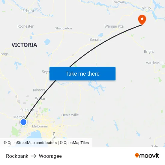 Rockbank to Wooragee map
