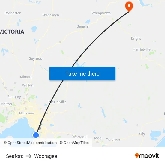 Seaford to Wooragee map