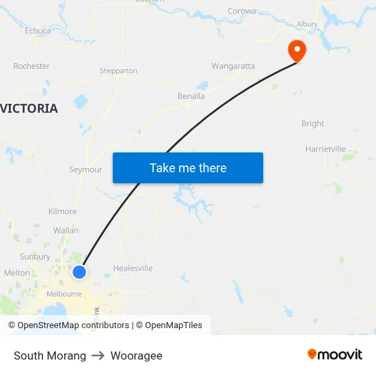 South Morang to Wooragee map