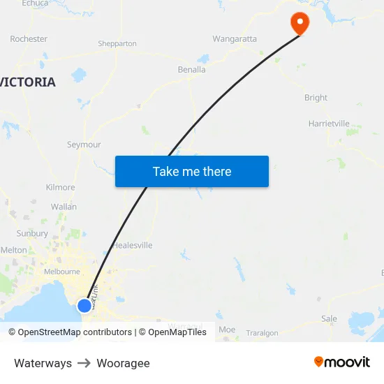 Waterways to Wooragee map