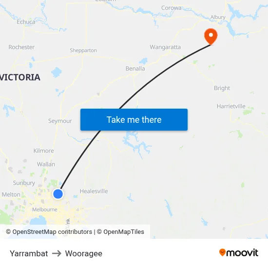 Yarrambat to Wooragee map