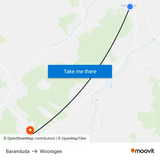 Baranduda to Wooragee map