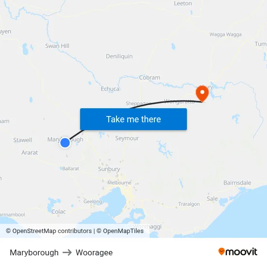 Maryborough to Wooragee map
