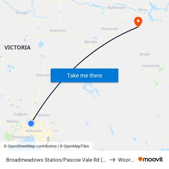 Broadmeadows Station/Pascoe Vale Rd (Broadmeadows) to Wooragee map