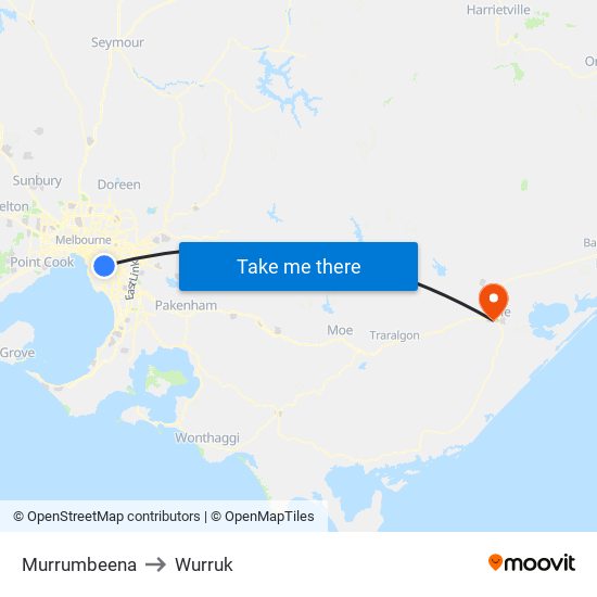 Murrumbeena to Wurruk map