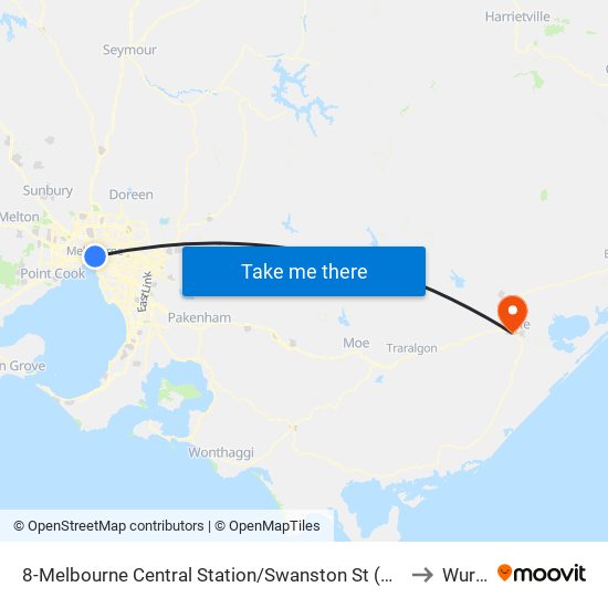 8-Melbourne Central Station/Swanston St (Melbourne City) to Wurruk map