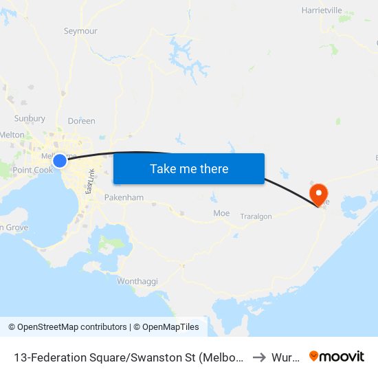 13-Federation Square/Swanston St (Melbourne City) to Wurruk map