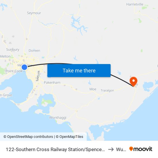 122-Southern Cross Railway Station/Spencer St (Melbourne City) to Wurruk map