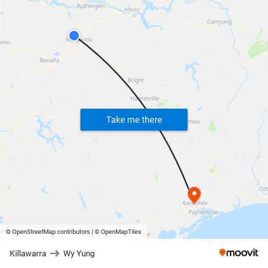 Killawarra to Wy Yung map