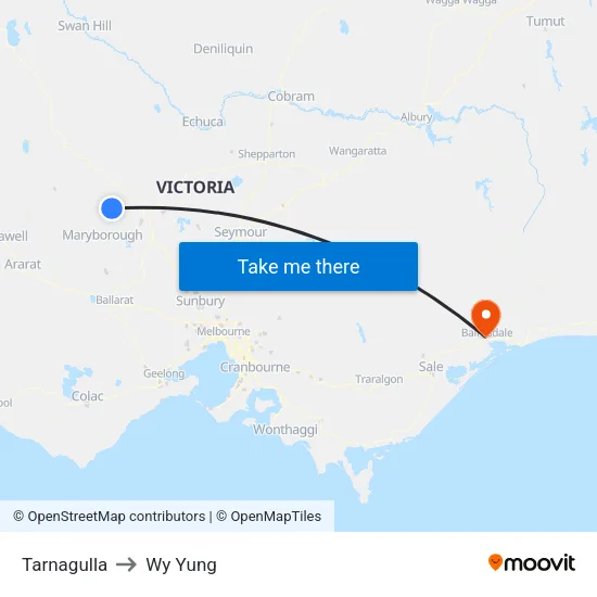 Tarnagulla to Wy Yung map