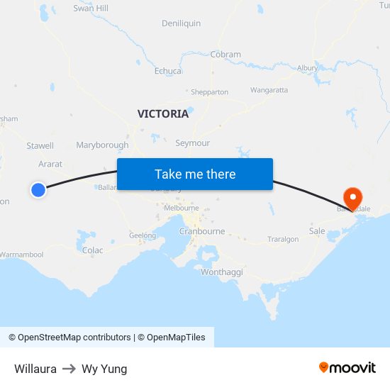 Willaura to Wy Yung map