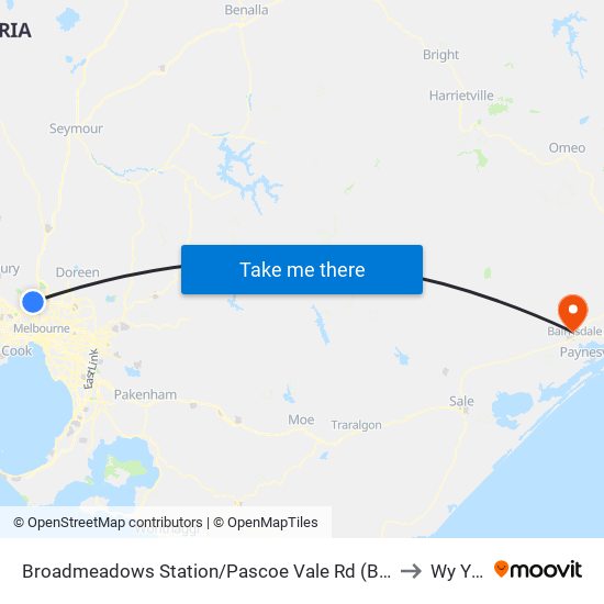 Broadmeadows Station/Pascoe Vale Rd (Broadmeadows) to Wy Yung map