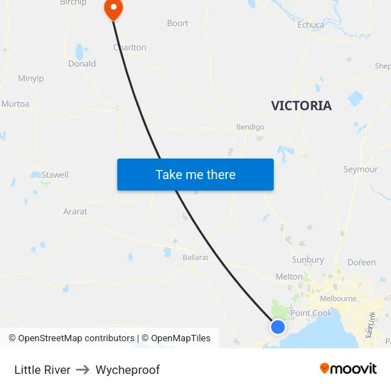 Little River to Wycheproof map