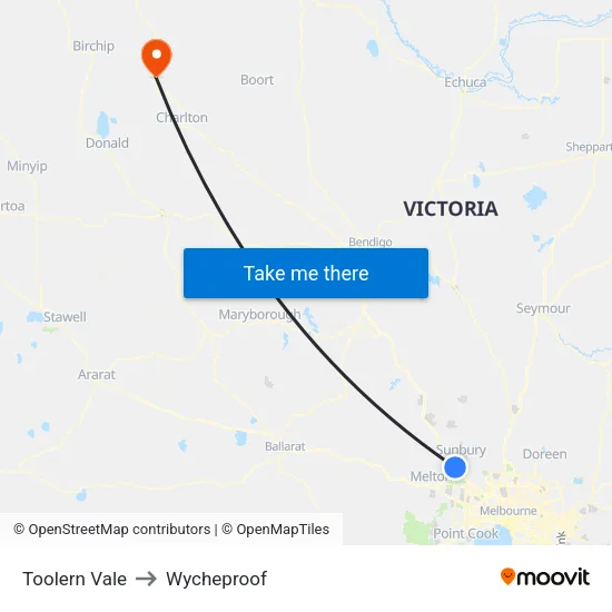 Toolern Vale to Wycheproof map