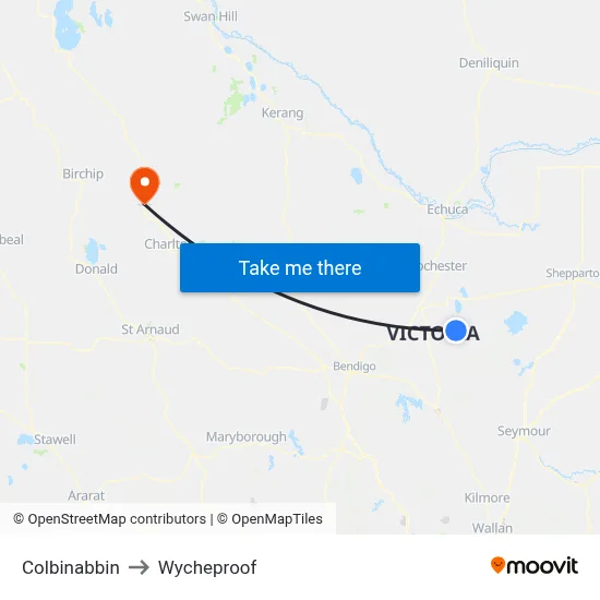 Colbinabbin to Wycheproof map