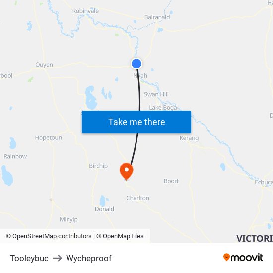 Tooleybuc to Wycheproof map