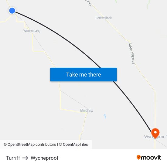 Turriff to Wycheproof map