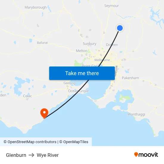 Glenburn to Wye River map