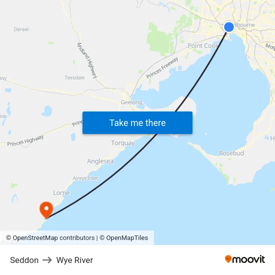 Seddon to Wye River map