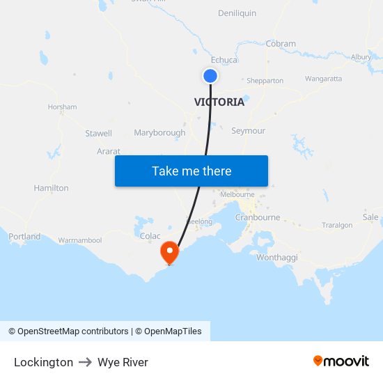 Lockington to Wye River map