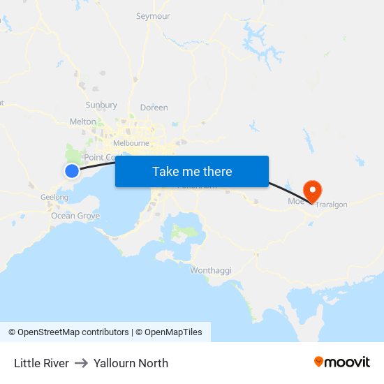 Little River to Yallourn North map