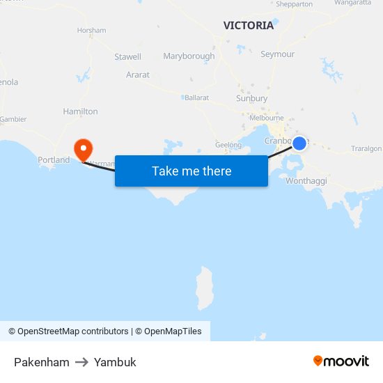 Pakenham to Yambuk map