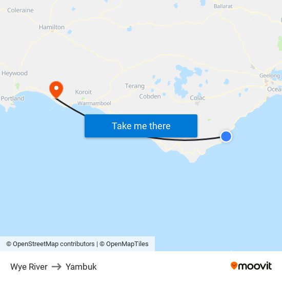 Wye River to Yambuk map