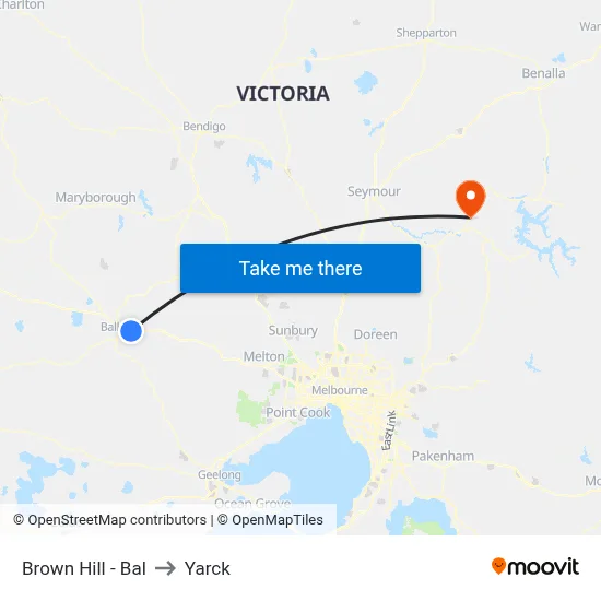 Brown Hill - Bal to Yarck map