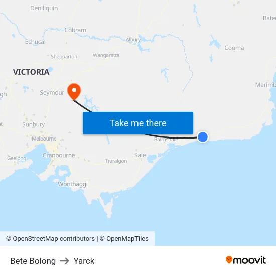 Bete Bolong to Yarck map