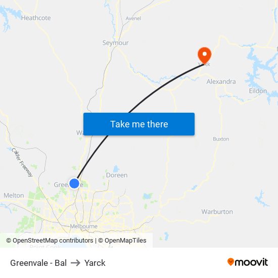 Greenvale - Bal to Yarck map