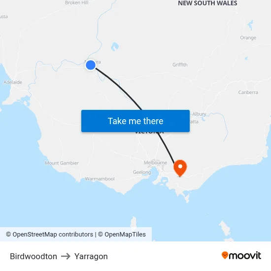 Birdwoodton to Yarragon map