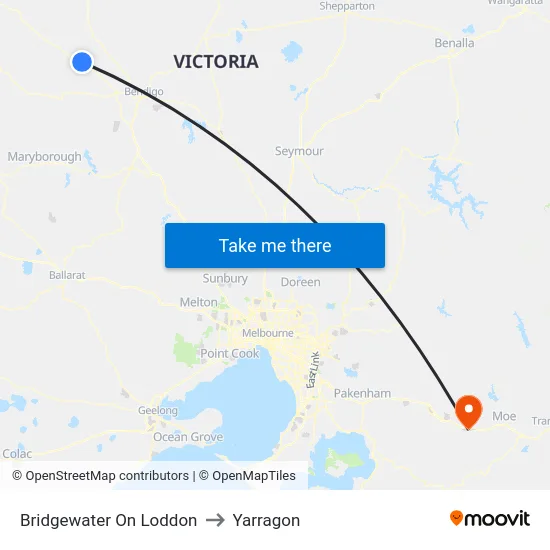 Bridgewater On Loddon to Yarragon map