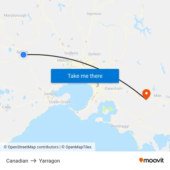 Canadian to Yarragon map