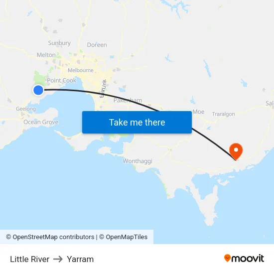 Little River to Yarram map