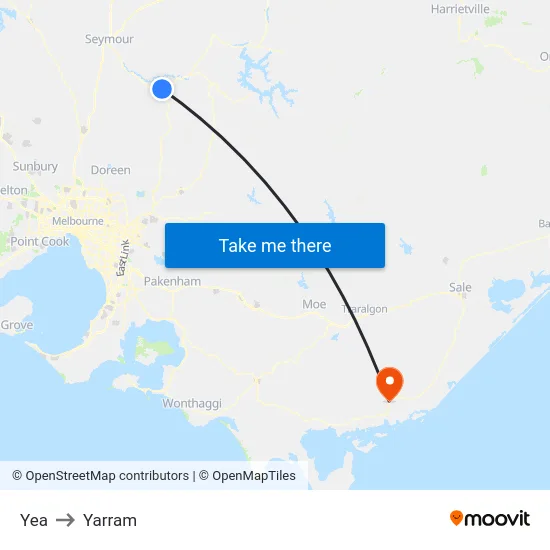 Yea to Yarram map