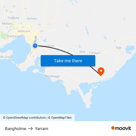 Bangholme to Yarram map