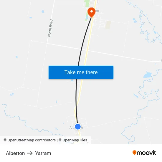 Alberton to Yarram map