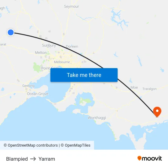Blampied to Yarram map
