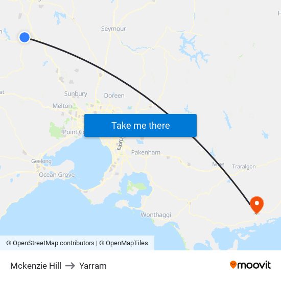 Mckenzie Hill to Yarram map