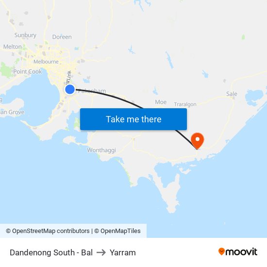 Dandenong South - Bal to Yarram map