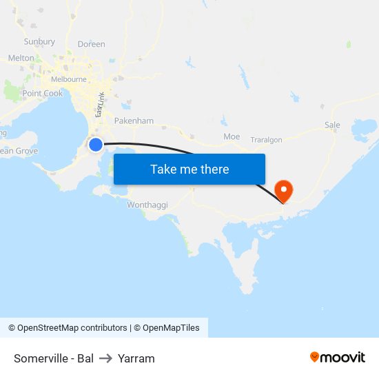 Somerville - Bal to Yarram map