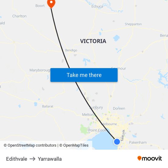 Edithvale to Yarrawalla map
