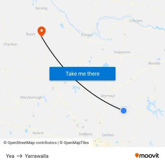 Yea to Yarrawalla map