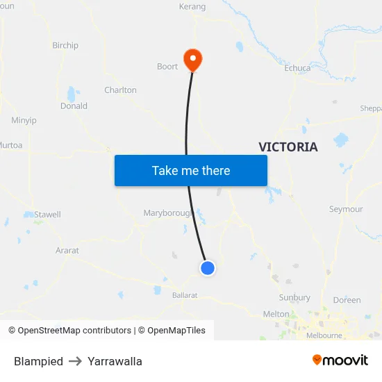 Blampied to Yarrawalla map