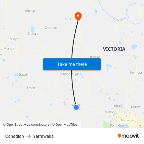 Canadian to Yarrawalla map