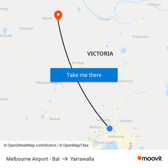 Melbourne Airport - Bal to Yarrawalla map